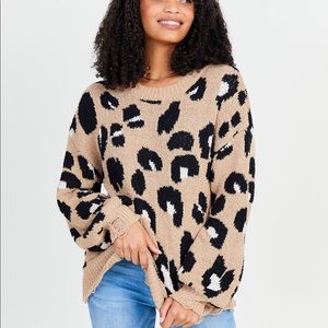 Altar’d State Animal Print Oversized Sweater